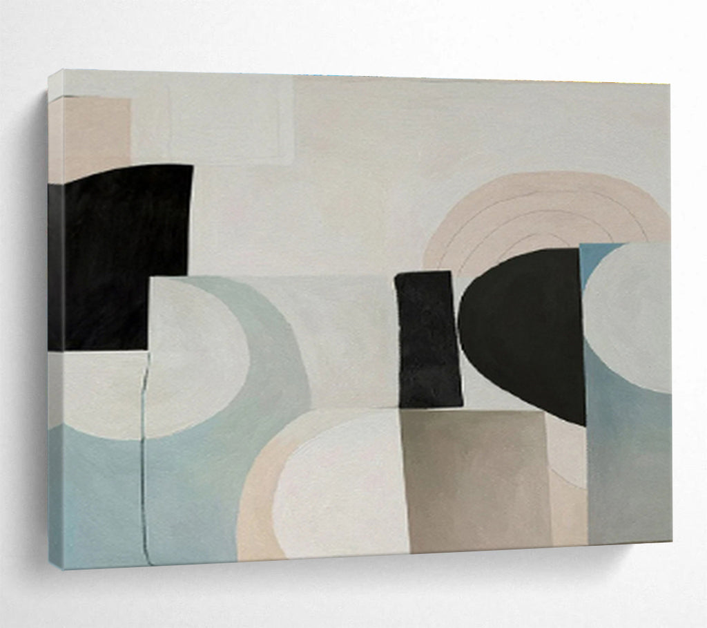 “Pastel and Black Abstract Fusion” - Abstract Painting on Canvas, Perfect for Bedroom & Reading Nook DKS583