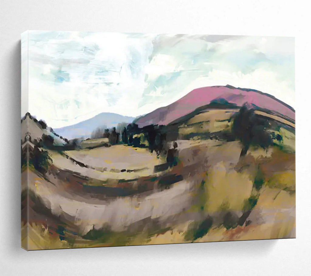 “Colorful Rolling Hills Landscape” - Expressive Landscape Painting On Canvas PT126