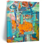 “Colorful Abstract Chaos” - Expressionist Abstract Painting On Canvas PT2291
