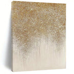 “Glistening Gold - Silver Abstract Drips” - Opulent Abstract Painting On Canvas PS0281