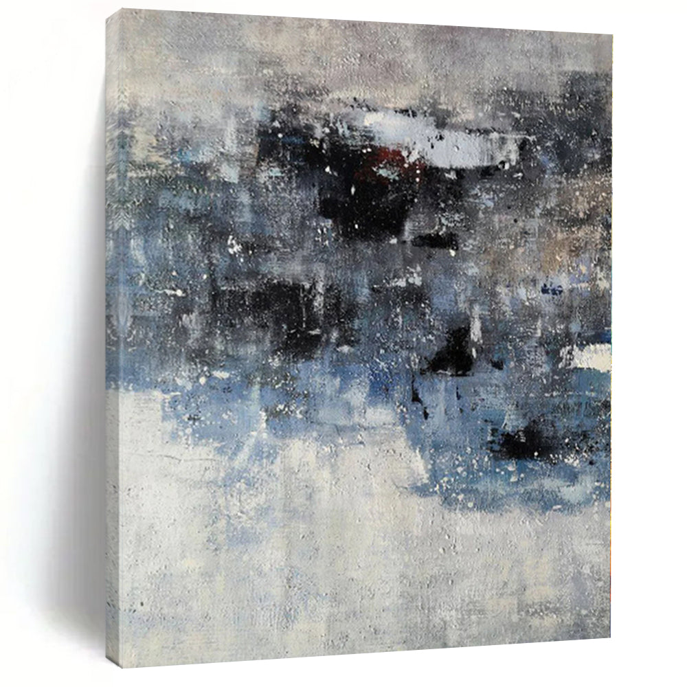 “Blue - Grey Abstract Subtle Shapes” - Quiet Abstract Painting On Canvas PS0359