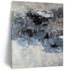 “Blue - Grey Abstract Subtle Shapes” - Quiet Abstract Painting On Canvas PS0359