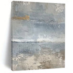 “Gray and Beige Abstract Seascape” - Abstract Textured Painting On Canvas PT2354