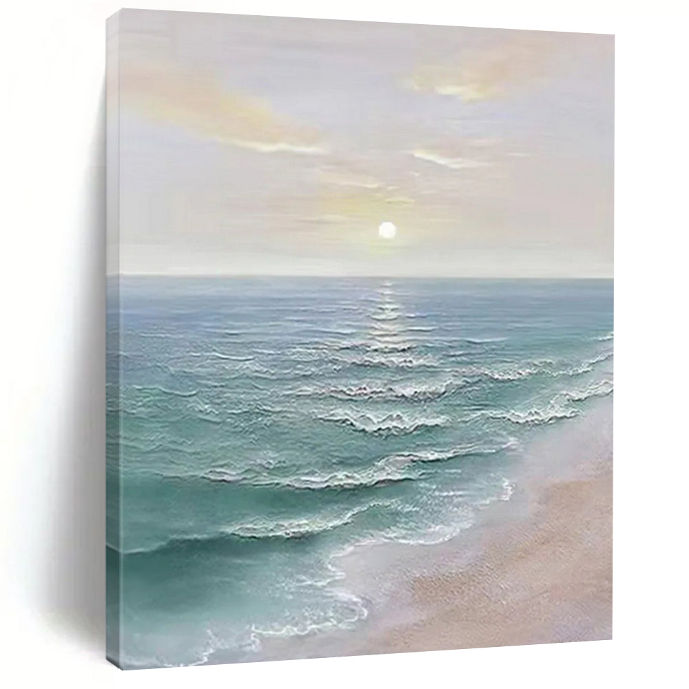 “Soft Colored Sea Sunset” - Realistic - Inspired Coastal Painting On Canvas DS350