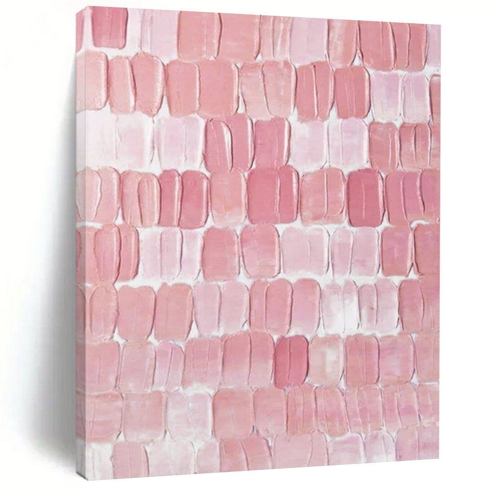 “Pink Textured Abstract” - Minimalist Textured Painting On Canvas PT2266