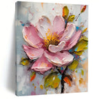 “Pink Flower with Textured Petals” - Impasto Acrylic Painting On Canvas PT2200