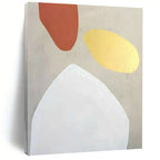 Terracotta, Gold, and White, "Elegant Simplicity" – Minimalist Abstract Painting On Canvas PS0996