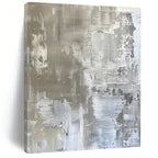 Gray & White Textured Abstract "Concrete Serenity" Painting On Canvas PS0852