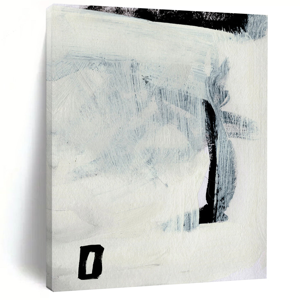 “Minimalist Black & White” - Simple Shapes & Subtle Textures Painting On Canvas DS204