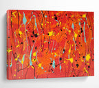 “Orange - Red Splatter Energy” Abstract Painting On Canvas DKS286