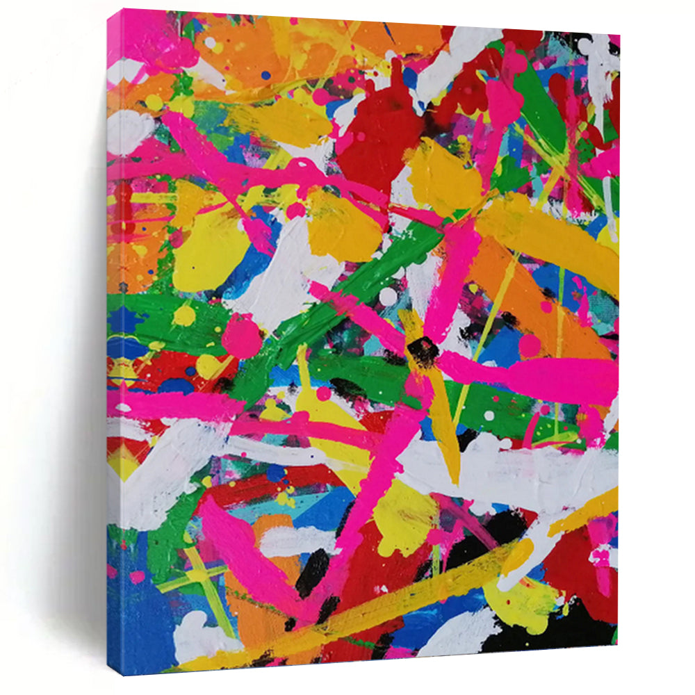 “Color - Explosion Abstract” - Abstract Expressionist Painting On Canvas PT1260