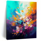 Explosive Color Burst, "Rainbow Eruption" – Abstract Expressionist Painting On Canvas PS0918