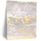 “Grey and Gold Swirls: Textured Abstract” - Luxe Modern Art On Canvas PT0951