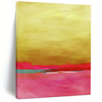 “Gold - Pink - Teal Color Block” - Abstract Painting On Canvas PT2023