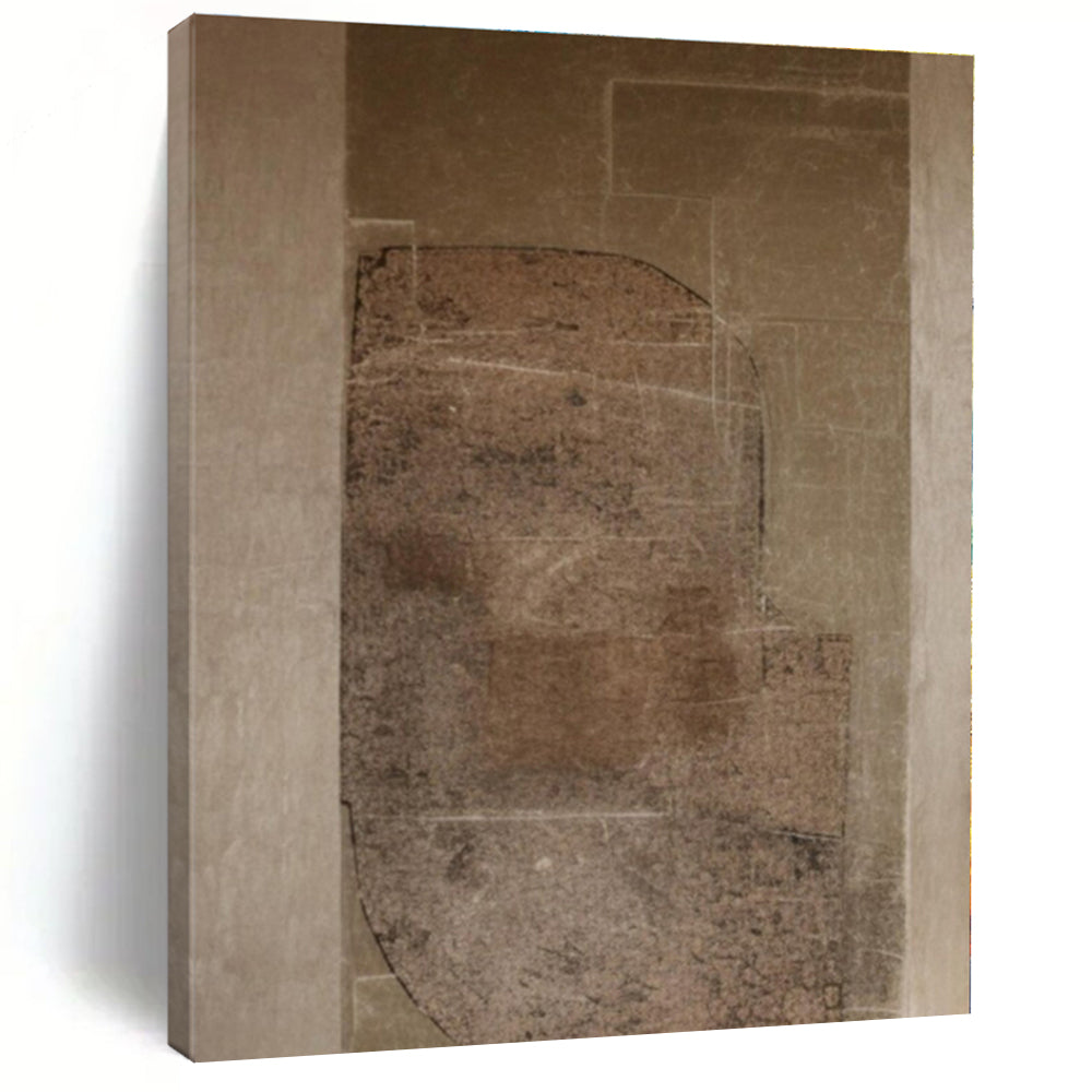 Brown, Beige with Textured Overlays "Textured History" Abstract Painting On Canvas PS1286
