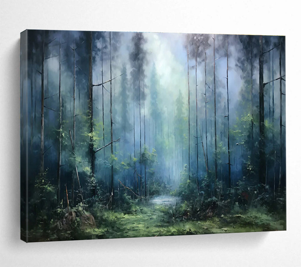 “Misty Forest Landscape” - Realistic Oil Landscape Painting On Canvas DKS869