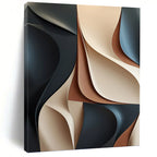 “3D Curved Paper Art” - Sculptural Abstract Painting On Canvas PT1023
