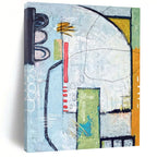 “Colorful Urban Abstract” - Abstract Cityscape Painting On Canvas PT2374