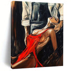 “Red - Clad Woman” - Figurative, Sensual - Styled Painting On Canvas PT1611