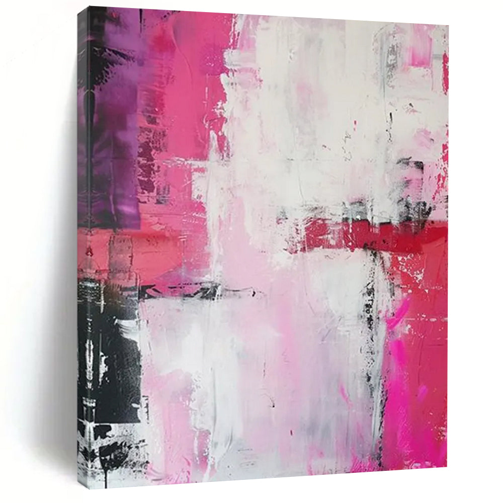 Pink - Purple Abstract Fusion Painting On Canvas DS114