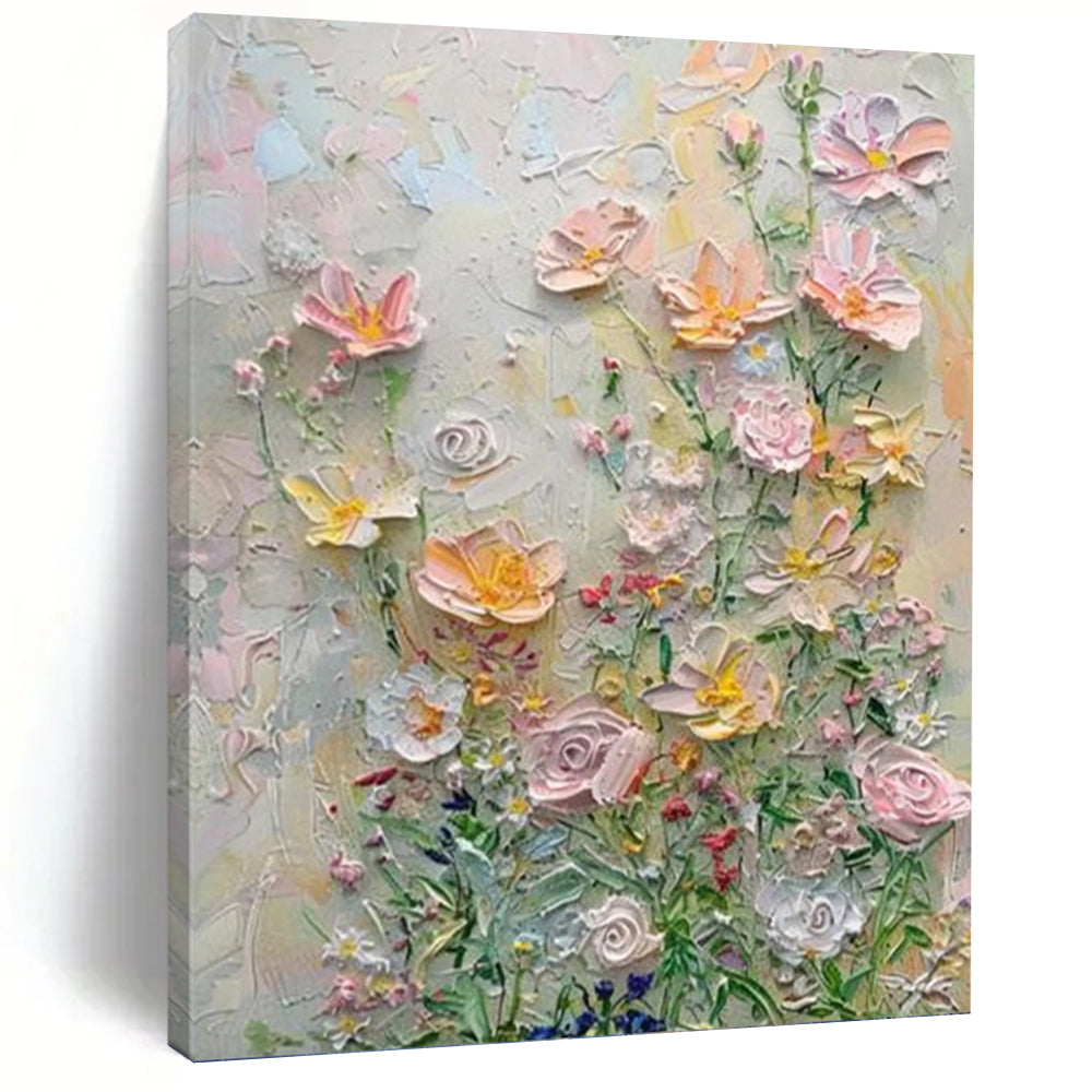 “Colorful Floral Impasto” - Impressionist - Inspired Floral Painting On Canvas PT1384