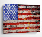“Textured American Flag” - Impasto Patriotic - Painting On Canvas PT1735