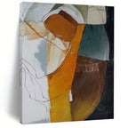 “Colorful Abstract Shapes” - Orange, Green, Blue Abstract Shape Painting On Canvas PS0401