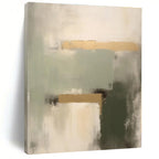 “Green - Gold - Gray Subtle Harmony” - Green, Gold, Gray Abstract Painting On Canvas PS0532