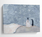 “Solitude by the Water” - Whimsical Figurative Painting On Canvas DKS423