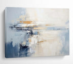“Blue and Beige Abstract Horizon” - Minimalist Landscape Painting On Canvas PT090