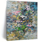 “Colorful Abstract Floral Burst” - Abstract Impasto Painting On Canvas PS0017