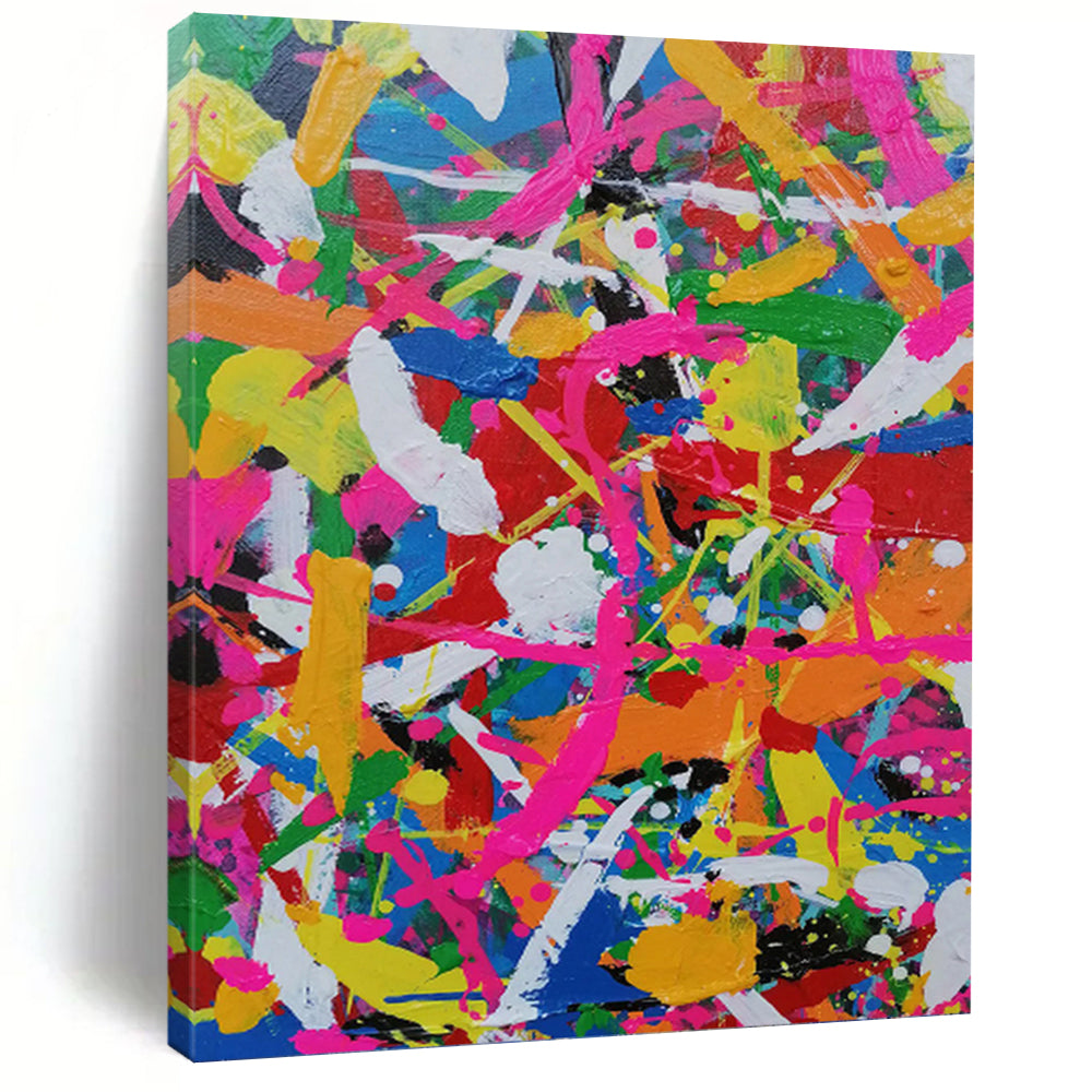 “Color - Explosion Abstract” - Abstract Expressionist Painting On Canvas PT1277