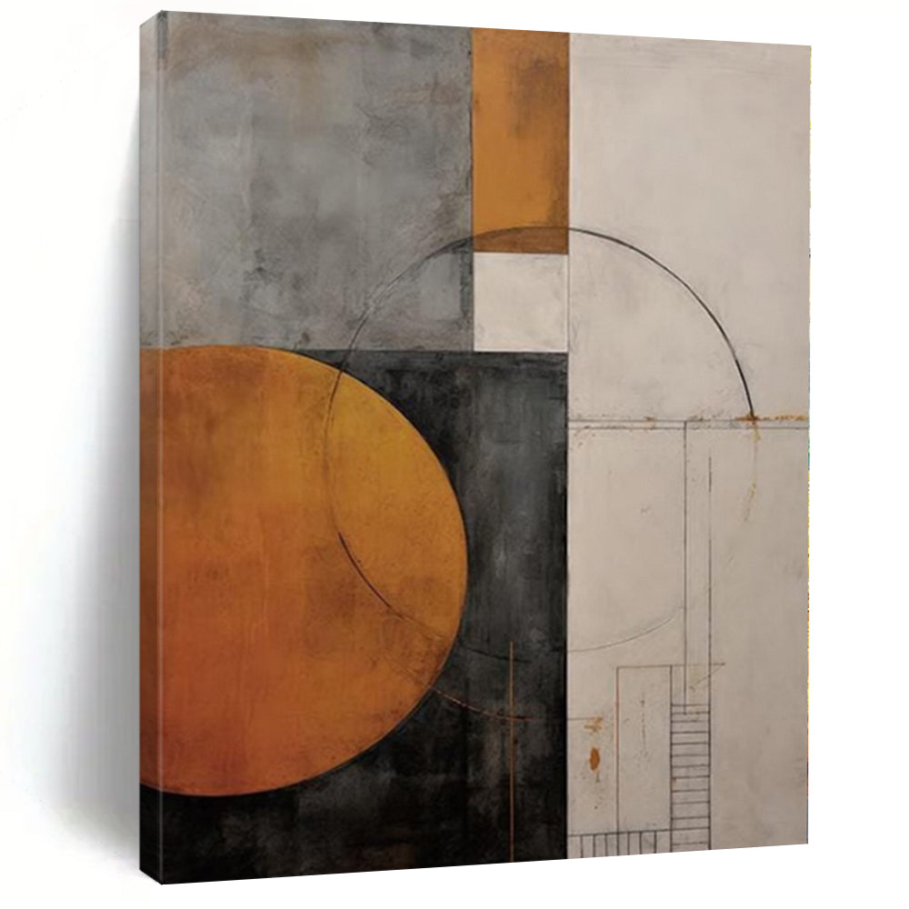 Geometric Shapes in Earthy Hues "Earthy Geometry" Abstract Painting On Canvas PS1206
