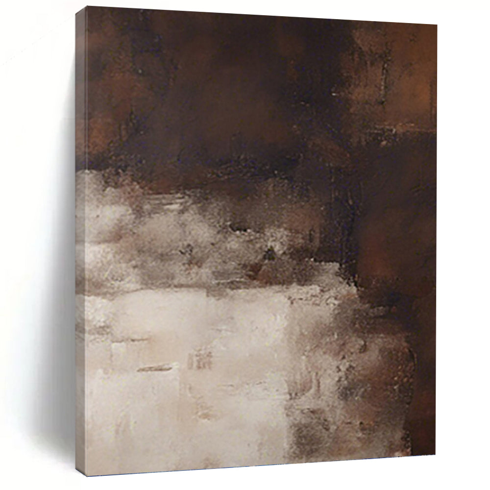 “Moody Brown Abstract” - Textured, Earth - Tone Painting On Canvas PT1469