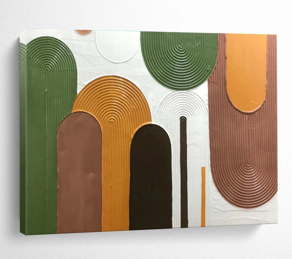 “Colorful Textured Abstract Shapes” - Textured Abstract Painting, Fits Living Room & Creative Studio DKS593