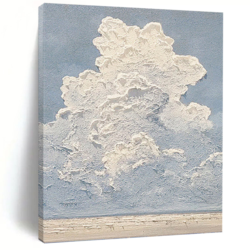 “Blue - White Textured Clouds” - Impasto Landscape Painting On Canvas PT1142