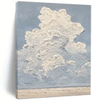 “Blue - White Textured Clouds” - Impasto Landscape Painting On Canvas PT1142