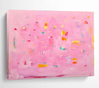Pink Canvas with Colorful Accents Painting On Canvas DKS051