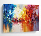 “Colorful Abstract Trees” - Vibrant Landscape Painting On Canvas PT186