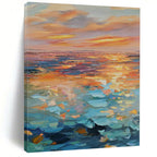 “Colorful Sunset Sea” - Impressionist Painting On Canvas PT2204