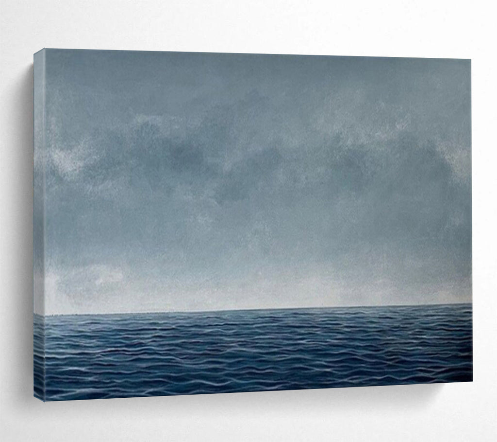 “Blue - Gray Serene Ocean” - Smooth Gradients “Infinite Tide” Painting On Canvas PT1668