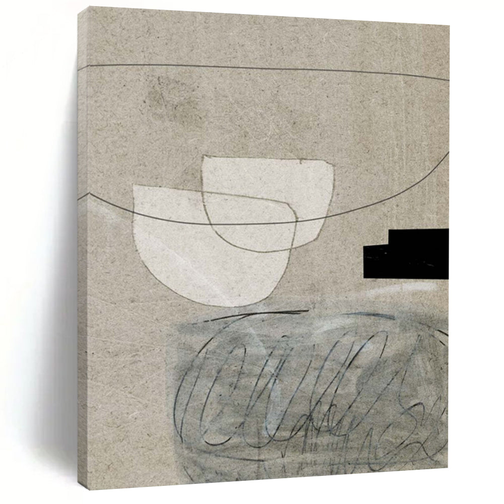 “Monochrome Brush Expressions” - Black & White Dynamic Strokes Painting On Canvas DS167