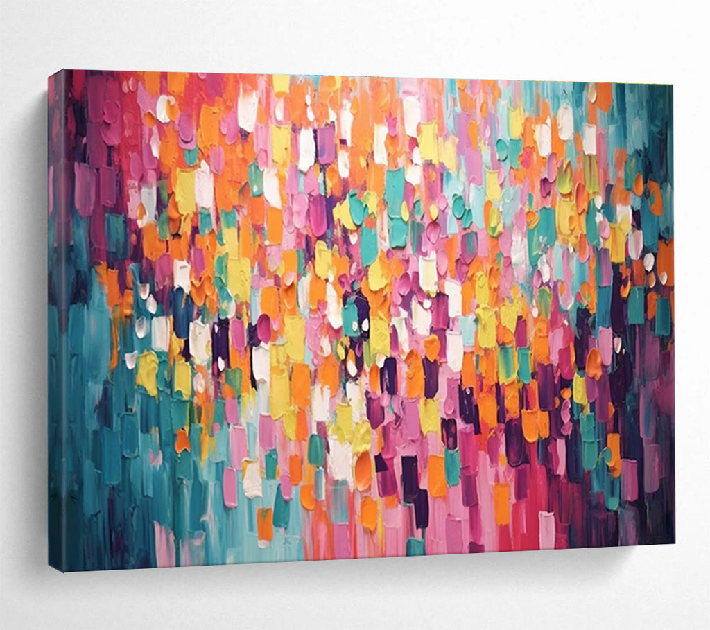 “Colorful Abstract Cubes” - Abstract Oil Painting On Canvas DKS868