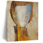 “Collage Portrait in Earth Tones” - Mixed - Media Collage Painting On Canvas PT2221