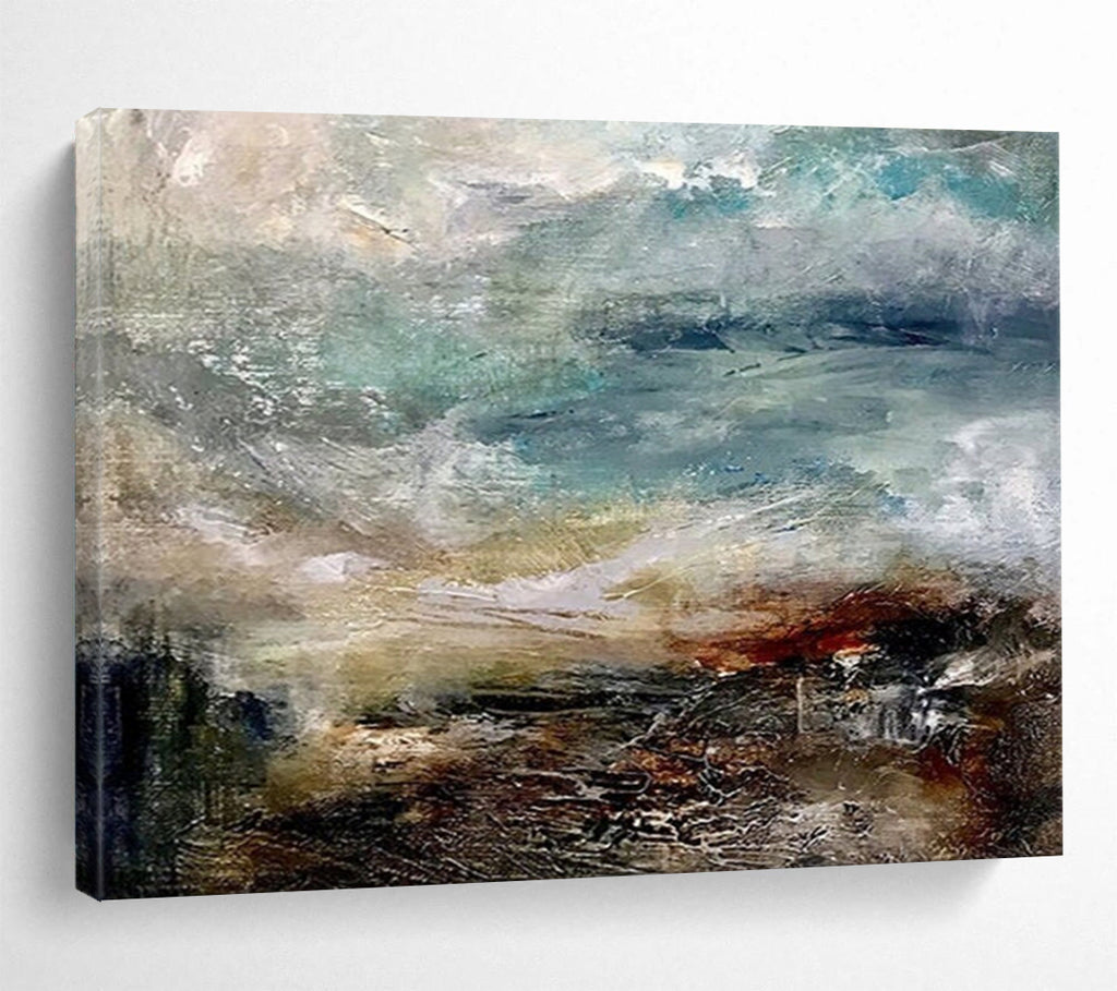 “Dynamic Abstract Impasto Seascape” - Textured Ocean Painting On Canvas PT015
