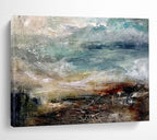 “Dynamic Abstract Impasto Seascape” - Textured Ocean Painting On Canvas PT015