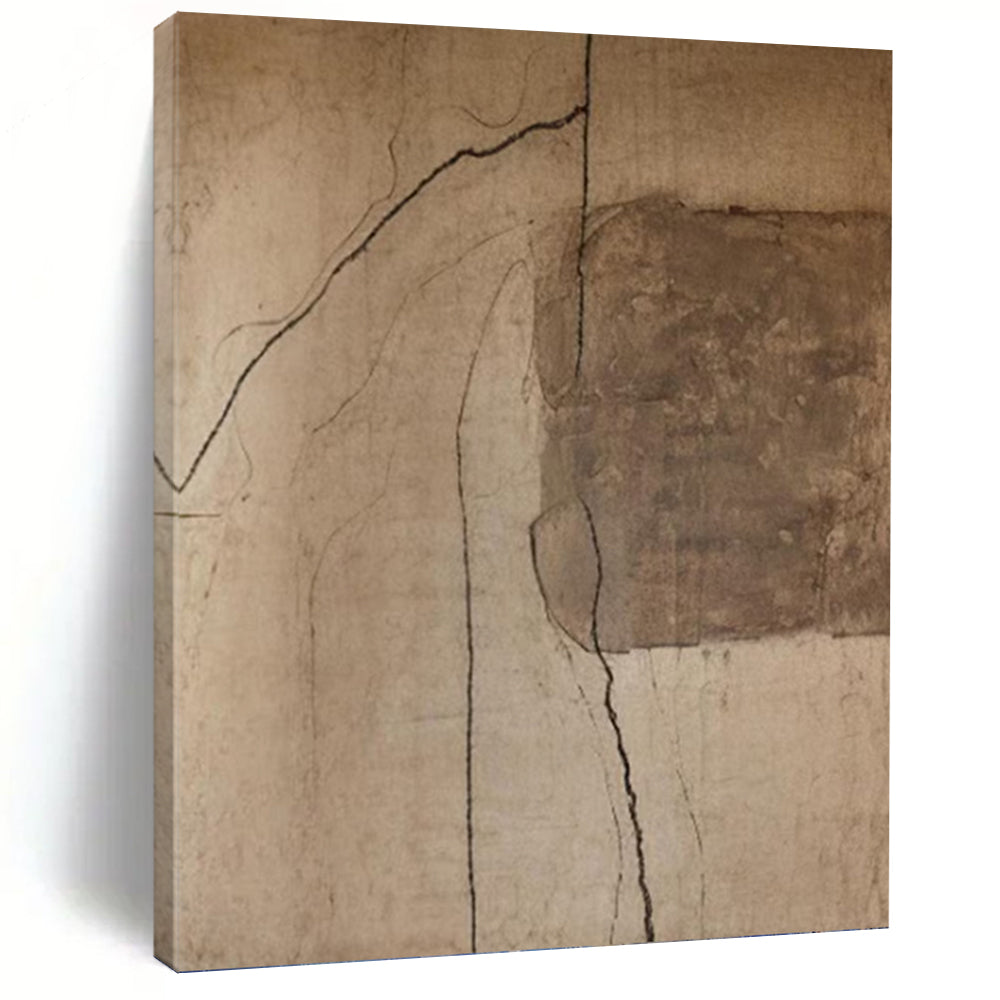 “Brown Cracked Abstract” - Abstract, Textured - Styled Painting On Canvas PT1661
