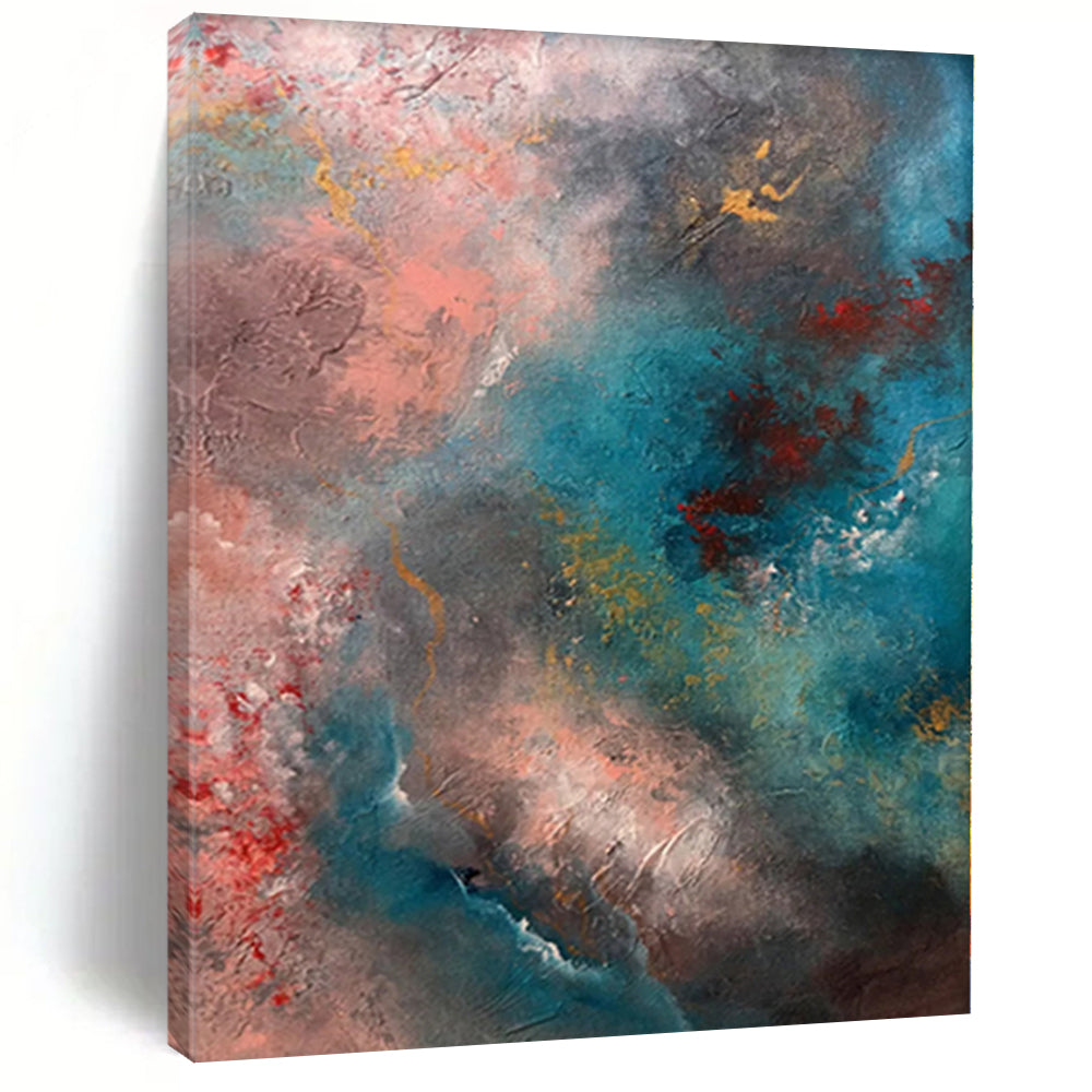 “Colorful Abstract Eruption” - Expressive Abstract Painting On Canvas PS0053