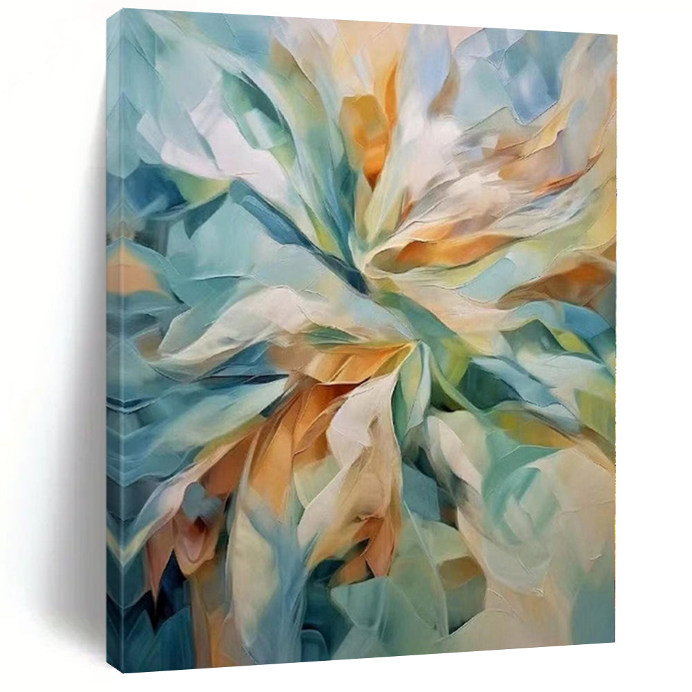 “Colorful Floral Abstraction” - Romantic Abstract Painting On Canvas PS0183