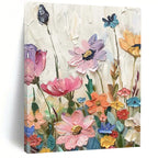 3D Flower Field Repeat Textured Painting On Canvas DS087